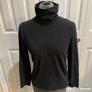 Madewell Whisper Cotton Turtleneck Top Size Small Black